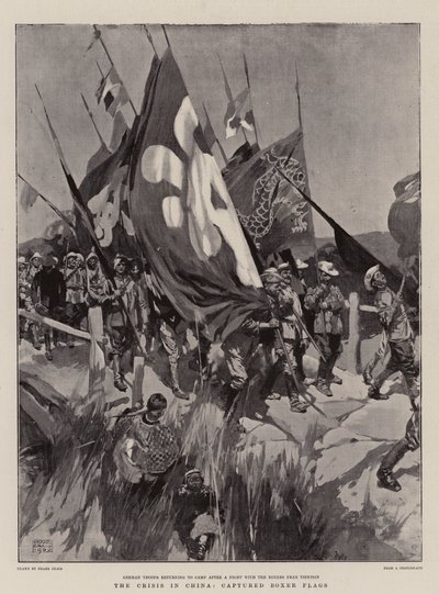 La Crise en Chine, Drapeaux de Boxers Capturés - Frank Craig